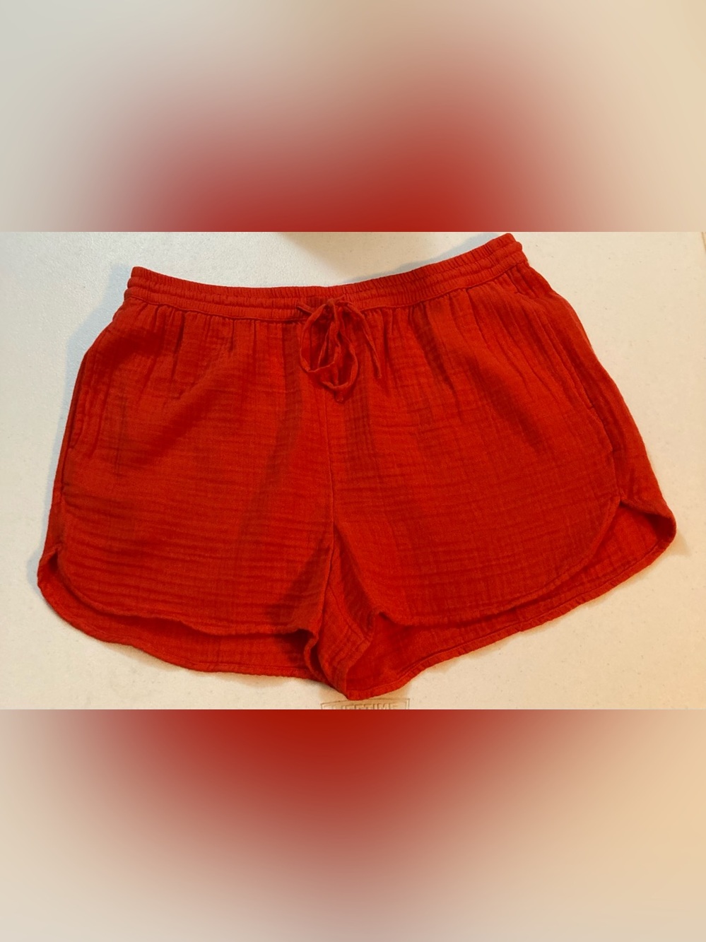 NWT LOFT BEACH Coral Shorts Size Medium Elastic Waistband Cruise Summer Cotton